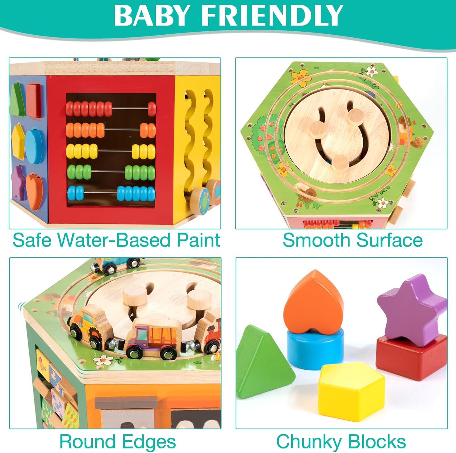 9-in-1 Wooden Farm Activity Cube – Montessori Toy for Toddlers - Image 6