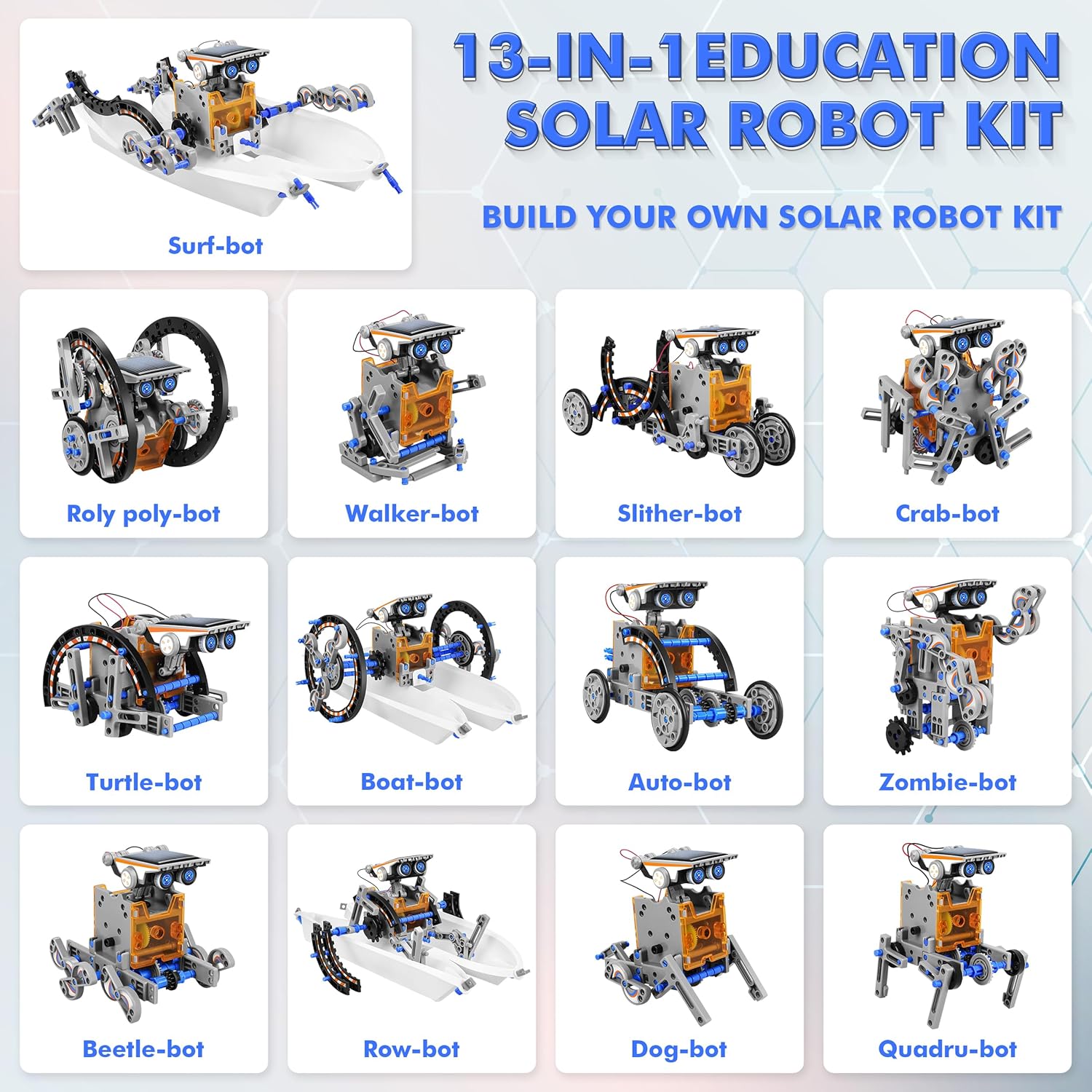 13-in-1 Solar Robot Kit – STEM Building Toy for Kids Ages 8–12 - Image 3