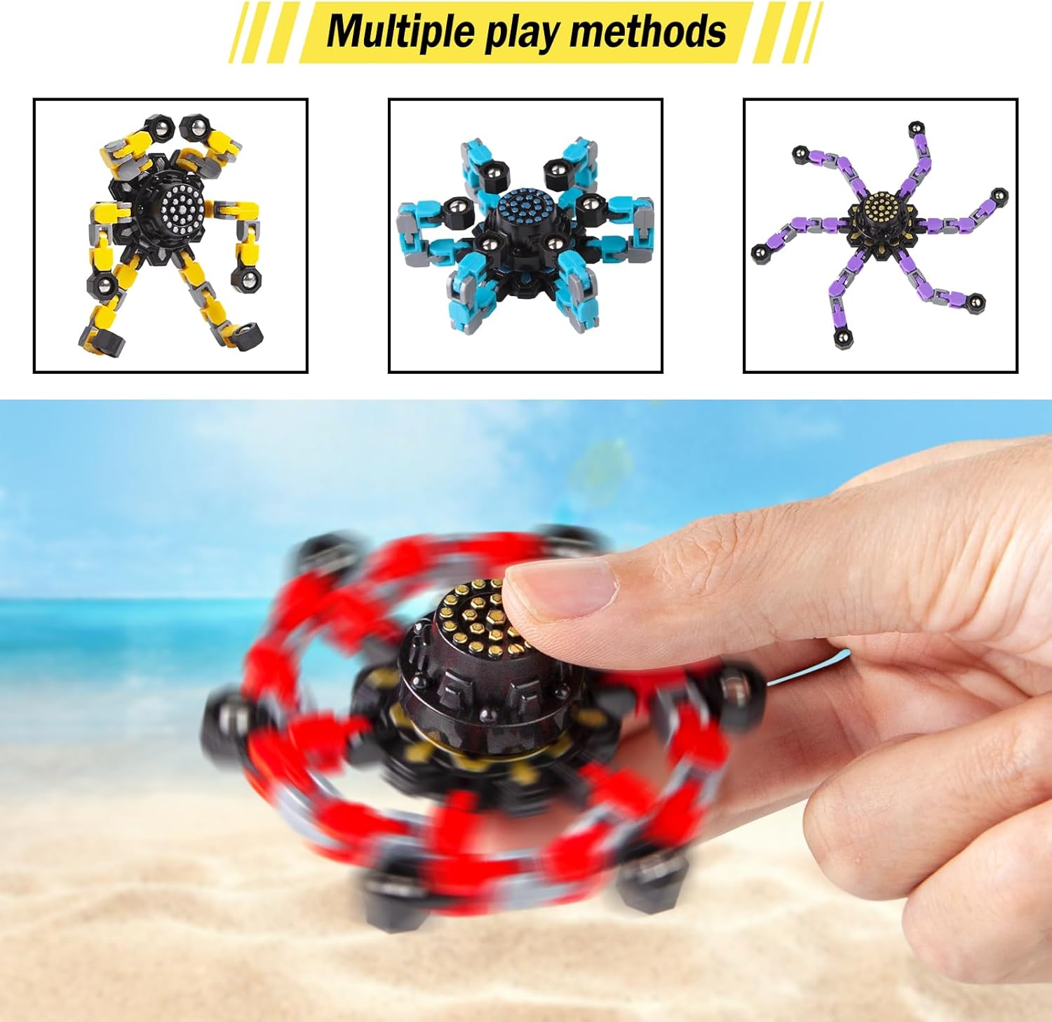2-Pack Transformable Fidget Spinners – Stress Relief Toys for All Ages - Image 6