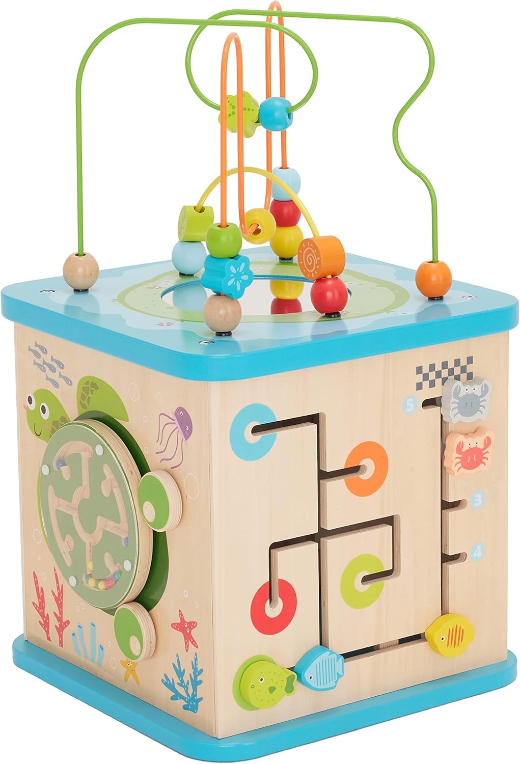 Wooden Activity Cube Toy – 5-in-1 Learning Fun for Toddlers - Image 4