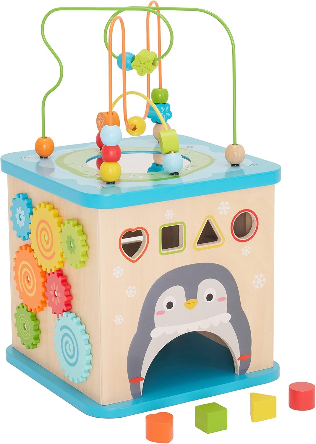 Wooden Activity Cube Toy – 5-in-1 Learning Fun for Toddlers - Image 5